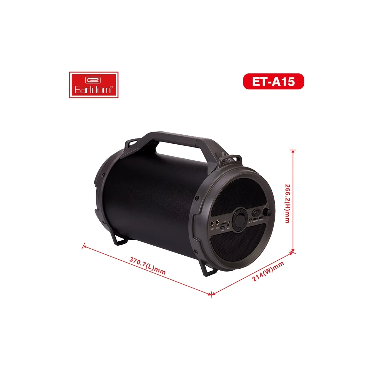 Earldom A15 Radyolu 15W Bluetooth Kablosuz Hoparlör - Siyah