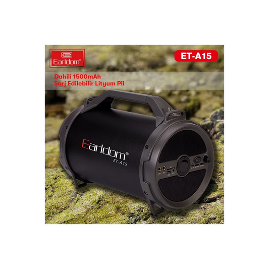 Earldom A15 Radyolu 15W Bluetooth Kablosuz Hoparlör - Siyah
