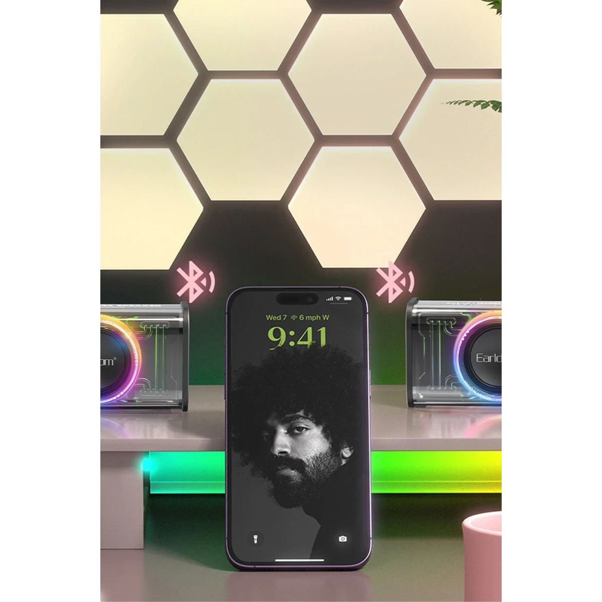 Earldom A31 RGB Işıklı Bluetooth 5.1 5W Kablosuz Hoparlör - Beyaz