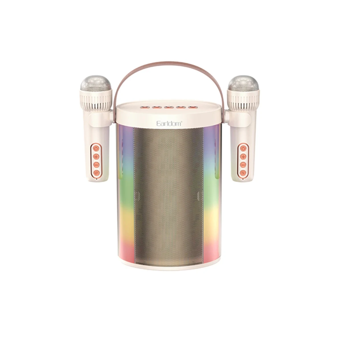 Earldom A32 10W RGB Işıklı 2 Adet Karaoke Mikrofonlu Bluetooth Kablosuz Hoparlör - Beyaz