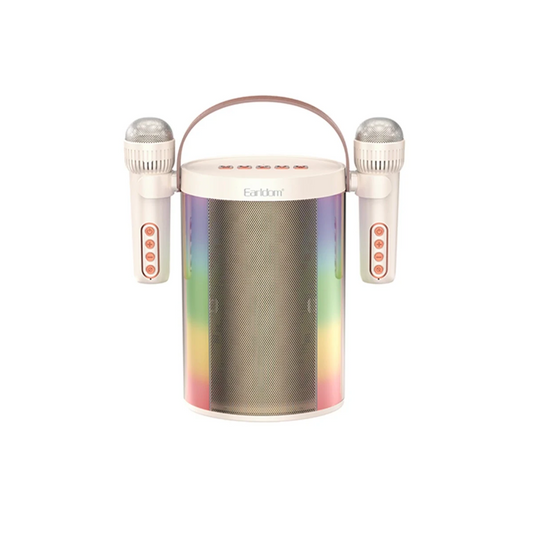 Earldom A32 10W RGB Işıklı 2 Adet Karaoke Mikrofonlu Bluetooth Kablosuz Hoparlör - Beyaz