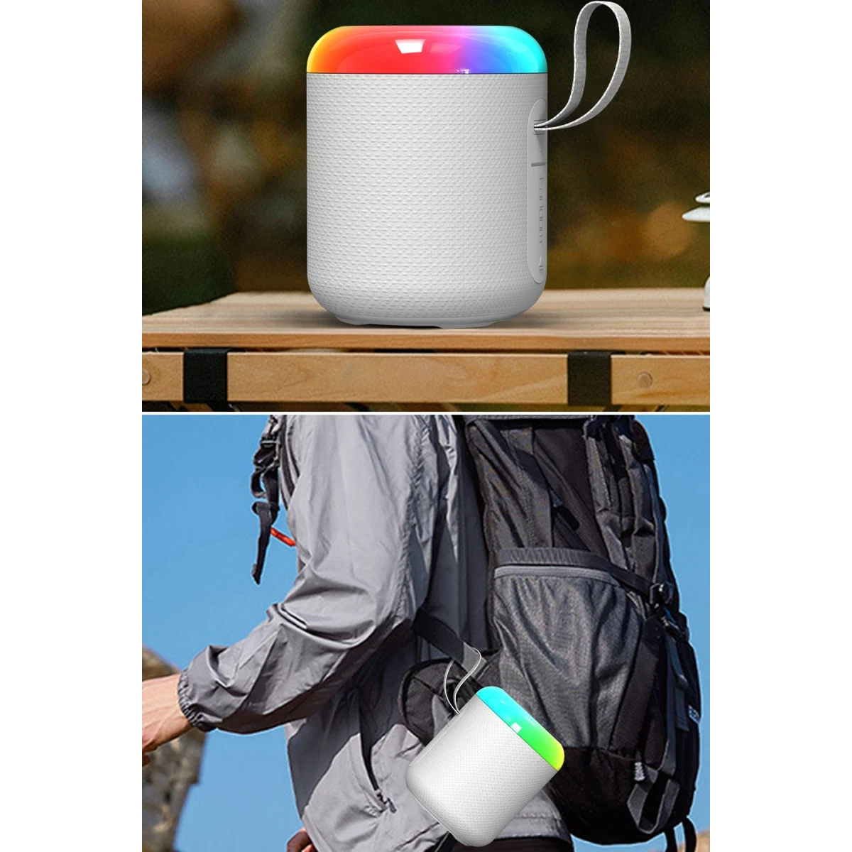 Earldom A38 6.5W RGB Işıklı Süper Bass BT 5.3 Kablosuz Hoparlör - Beyaz