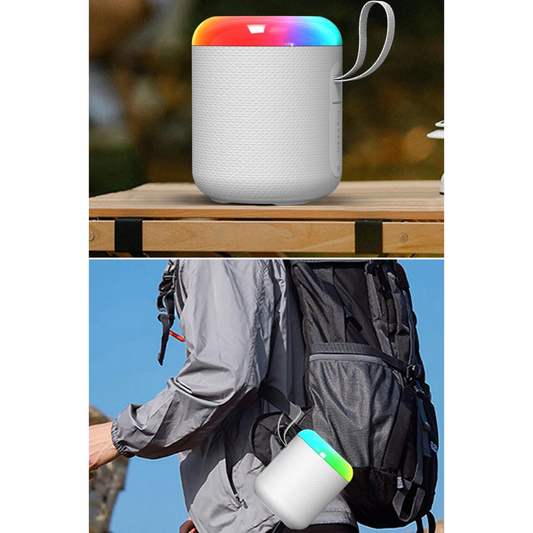 Earldom A38 6.5W RGB Işıklı Süper Bass BT 5.3 Kablosuz Hoparlör - Beyaz
