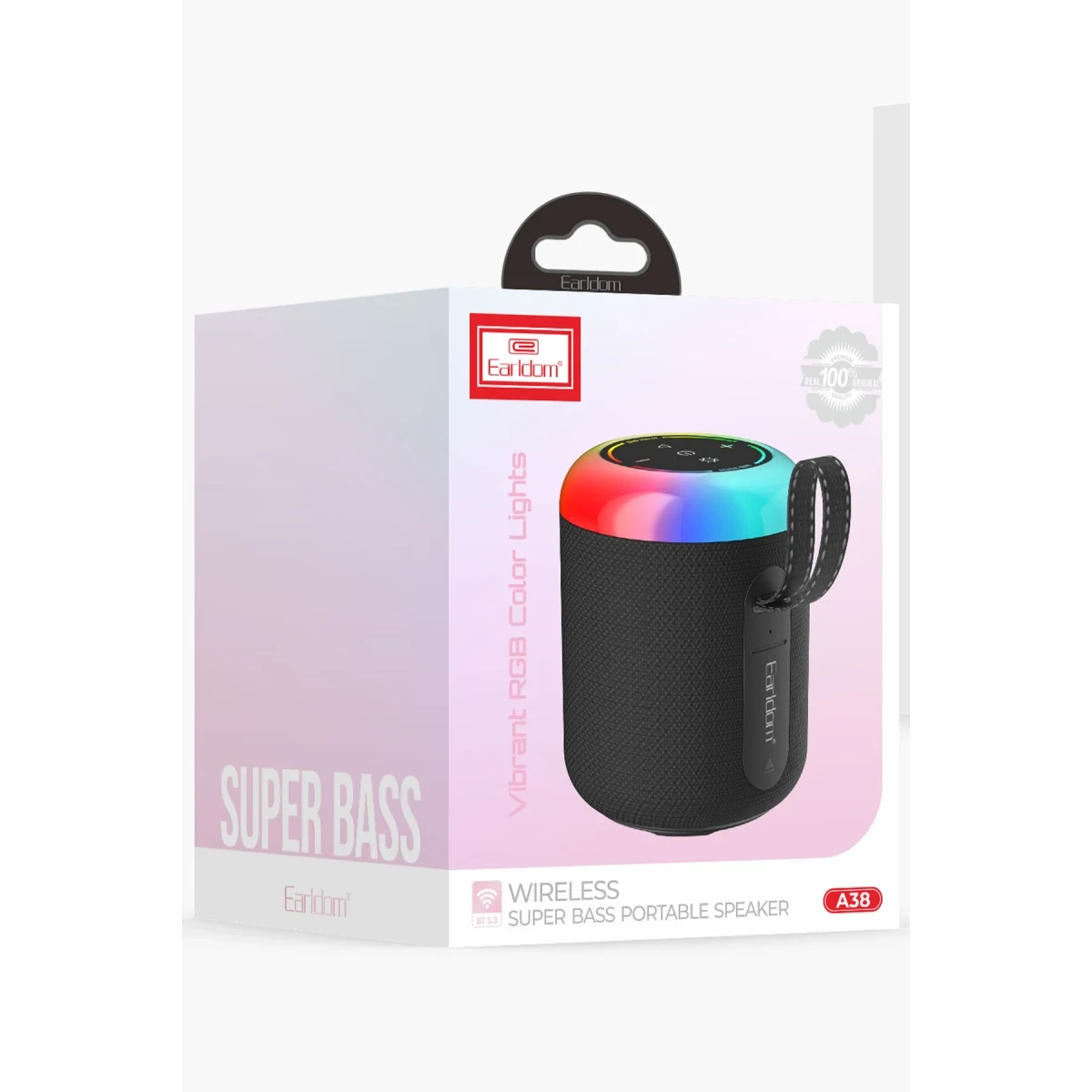Earldom A38 6.5W RGB Işıklı Süper Bass BT 5.3 Kablosuz Hoparlör - Beyaz
