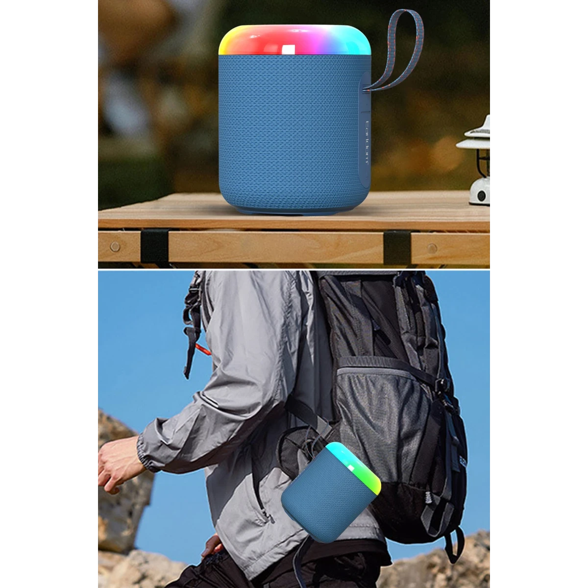 Earldom A38  6.5W RGB Işıklı Süper Bass BT 5.3 Kablosuz Hoparlör - Mavi