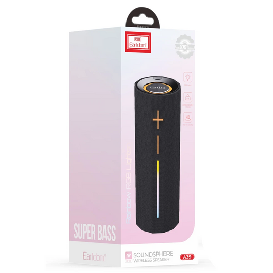 Earldom A39 5W RGB Işıklı Süper Bass BT 5.3 Kablosuz Hoparlör - Mor
