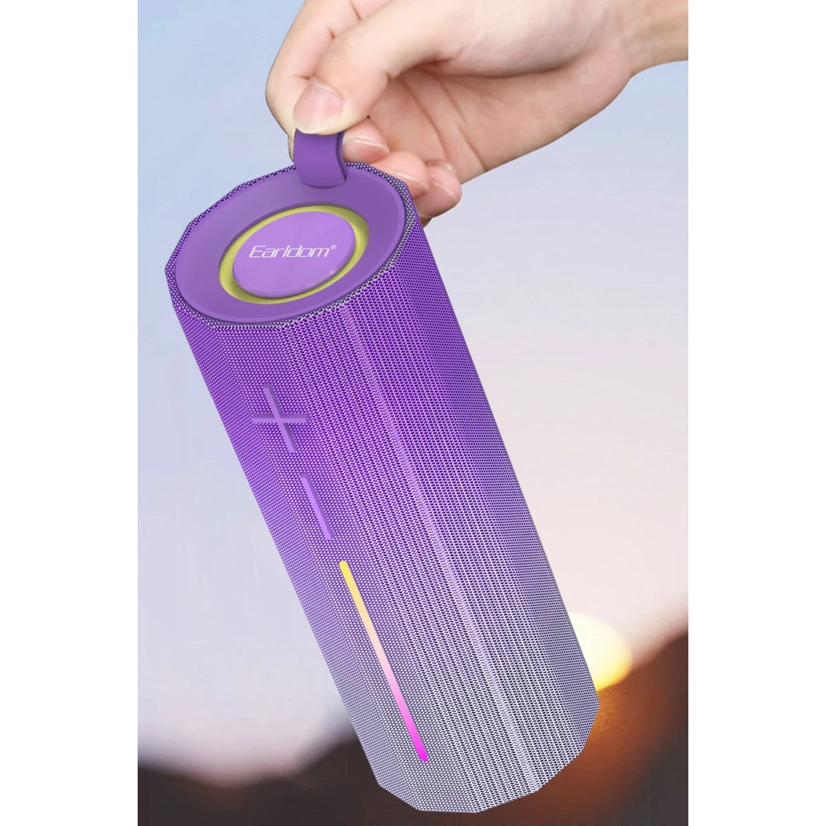 Earldom A39 5W RGB Işıklı Süper Bass BT 5.3 Kablosuz Hoparlör - Mor