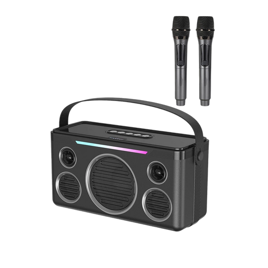 Earldom A40 20W Led Işıklı Karaoke Mikrofonlu Bluetooth Kablosuz Hoparlör - Siyah