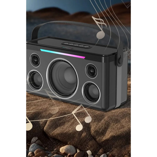 Earldom A40 20W Led Işıklı Karaoke Mikrofonlu Bluetooth Kablosuz Hoparlör - Siyah