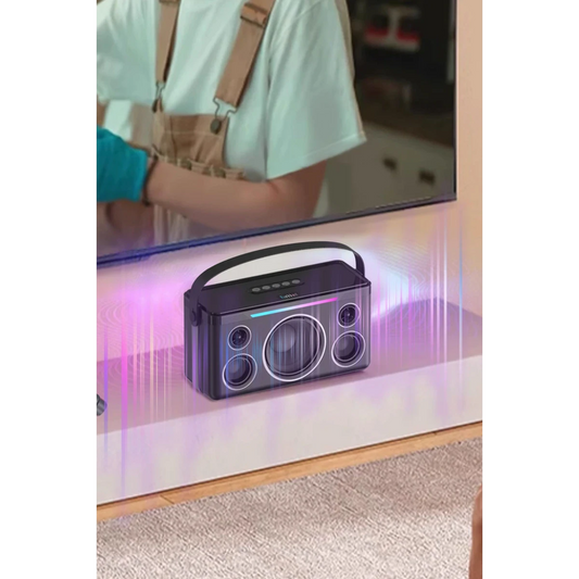 Earldom A40 20W Led Işıklı Karaoke Mikrofonlu Bluetooth Kablosuz Hoparlör - Siyah