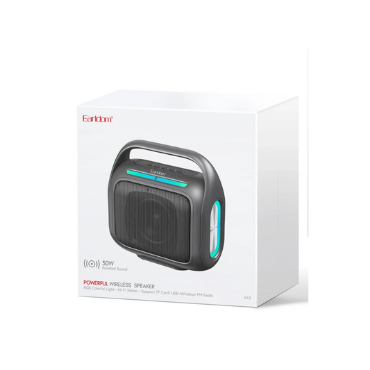 Earldom A43 30W Radyolu Bluetooth Kablosuz Hoparlör - Siyah
