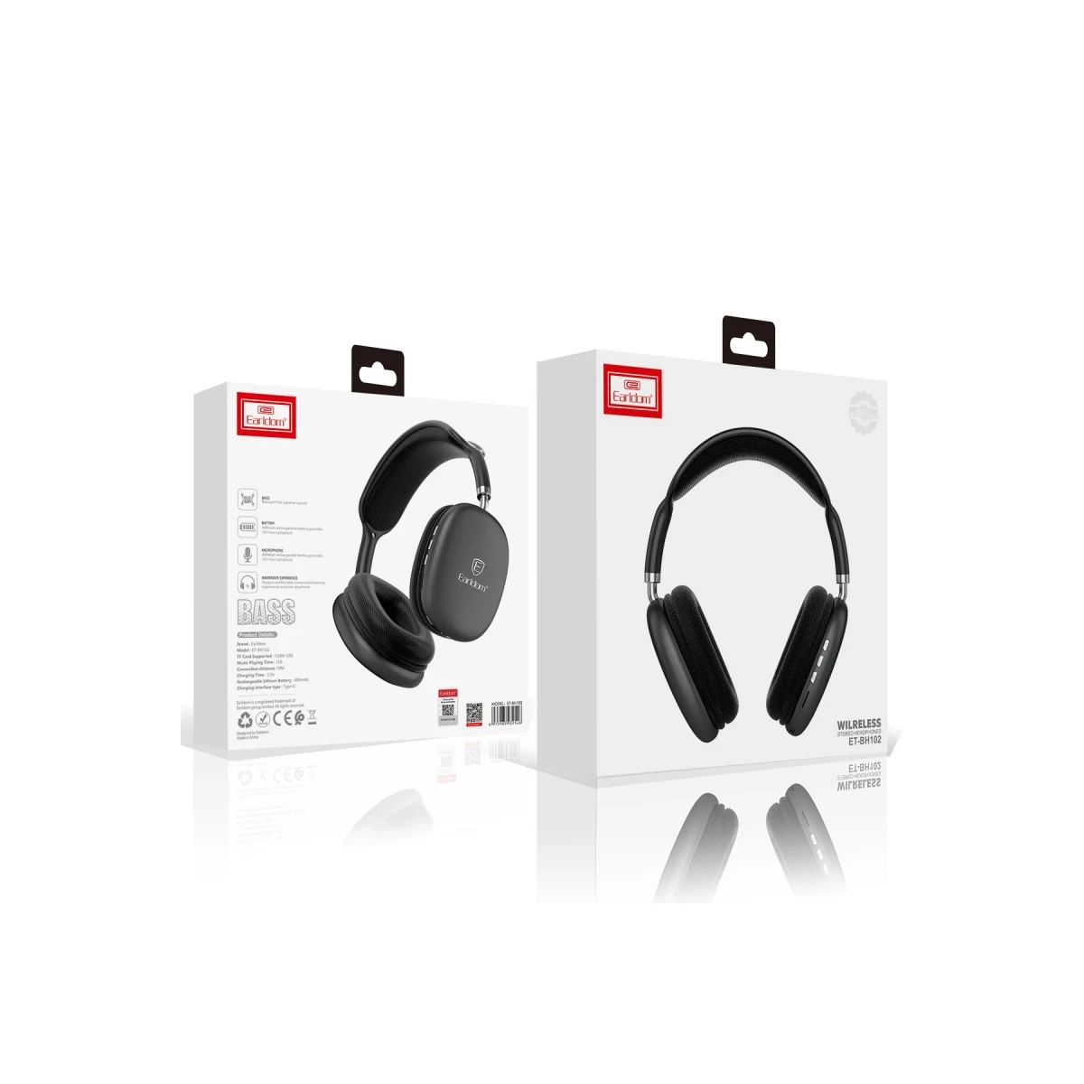 Earldom BH102 Kafaüstü Bluetooth Kulaklık - Siyah