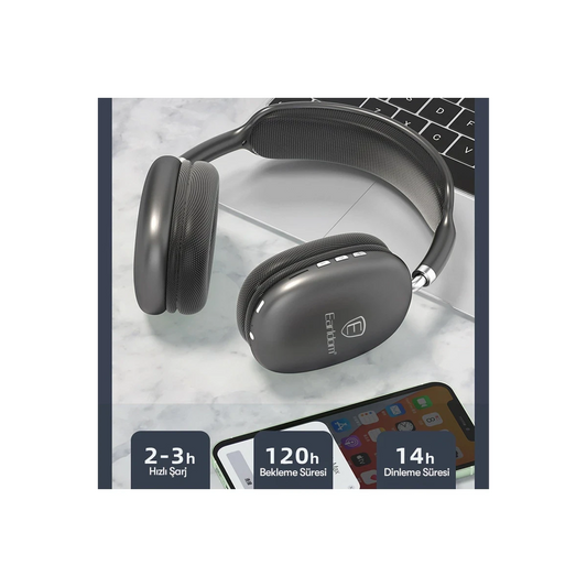 Earldom BH102 Kafaüstü Bluetooth Kulaklık - Siyah