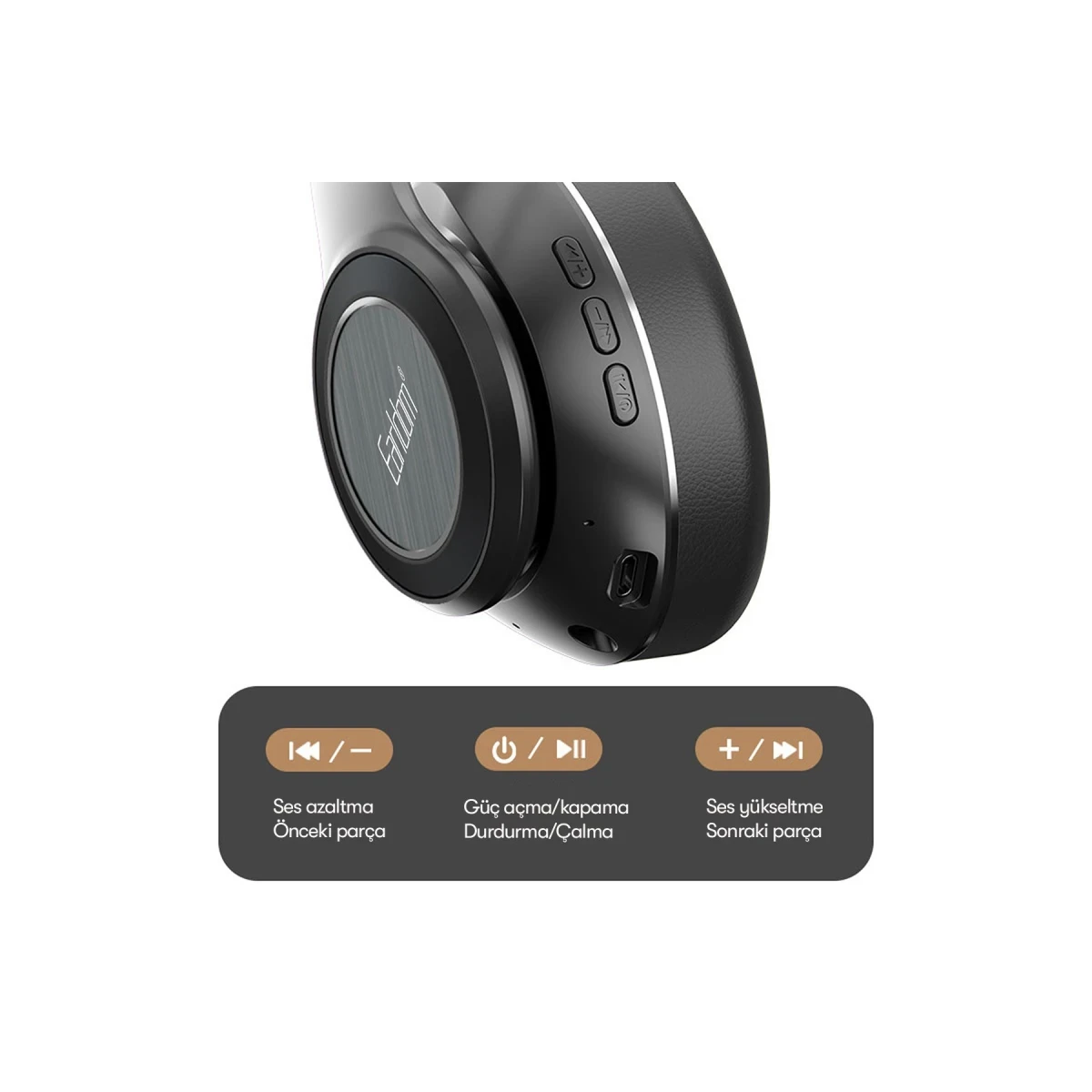 Earldom BH71 Kafaüstü Bluetooth Kulaklık - Siyah