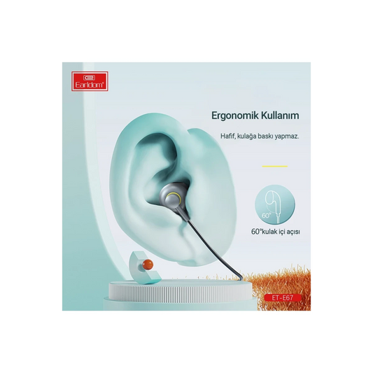 Earldom E67 Lightning Kablolu Kulaklık - Gümüş