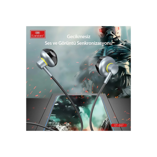 Earldom E67 Lightning Kablolu Kulaklık - Gümüş