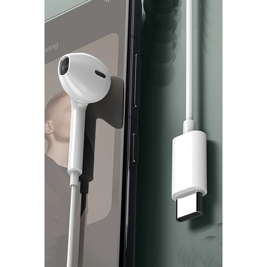 Earldom E73C Tek Kulak İçin Type-C Kablolu Kulaklık - Beyaz
