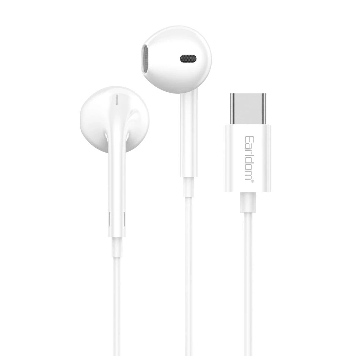 Earldom E74C iPhone 15 Serisi ile Uyumlu Type-C Kablolu Kulaklık - Beyaz