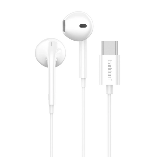 Earldom E74C iPhone 15 Serisi ile Uyumlu Type-C Kablolu Kulaklık - Beyaz