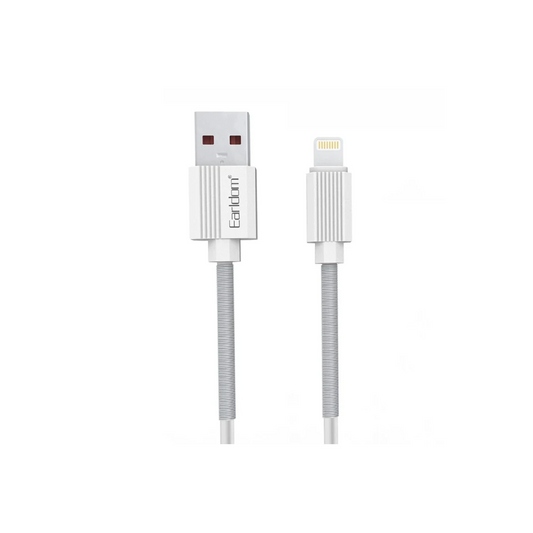 Earldom EC-137L 1M 3A Kırılmaya Dayanıklı Lightning Hızlı Şarj Kablosu - Beyaz