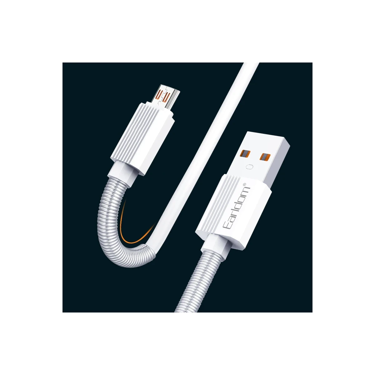 Earldom EC-137L 1M 3A Kırılmaya Dayanıklı Lightning Hızlı Şarj Kablosu - Beyaz