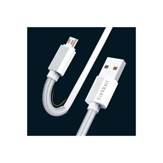 Earldom EC-137L 1M 3A Kırılmaya Dayanıklı Lightning Hızlı Şarj Kablosu - Beyaz