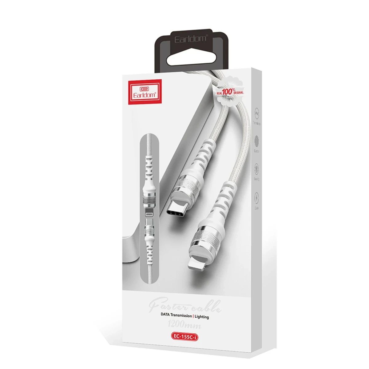 Earldom EC-155C-i 1.2M 20W Type-C to Lightning PD Hızlı Şarj Kablosu - Beyaz
