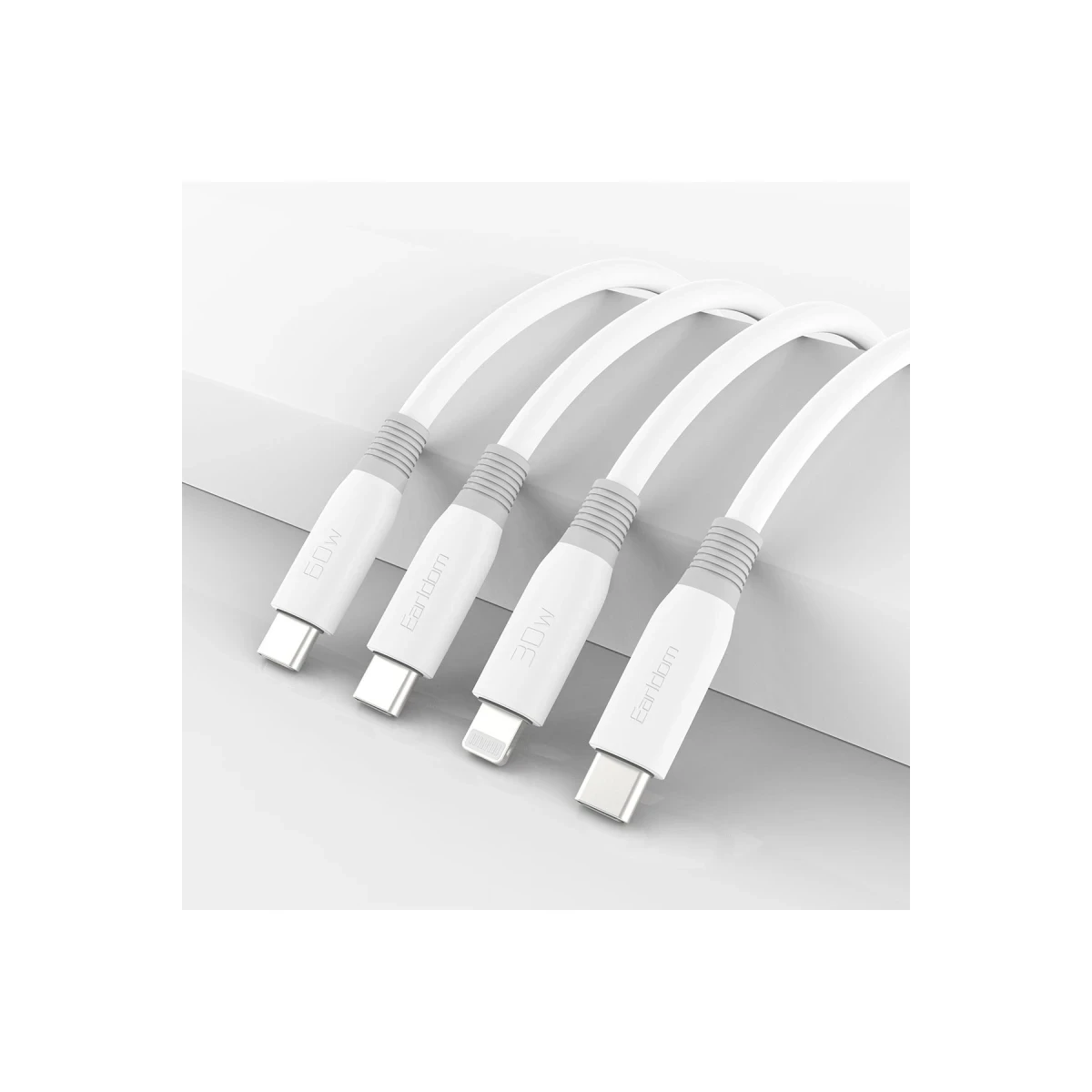 Earldom EC-156i PD 30W Type-C to Lightning 2m Hızlı Şarj Kablosu - Beyaz