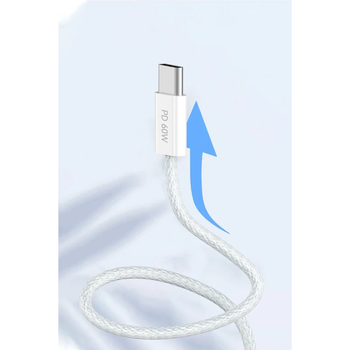 Earldom EC-190CC 1M 60W Type-C to Type-C PD Hızlı Şarj Kablosu - Beyaz
