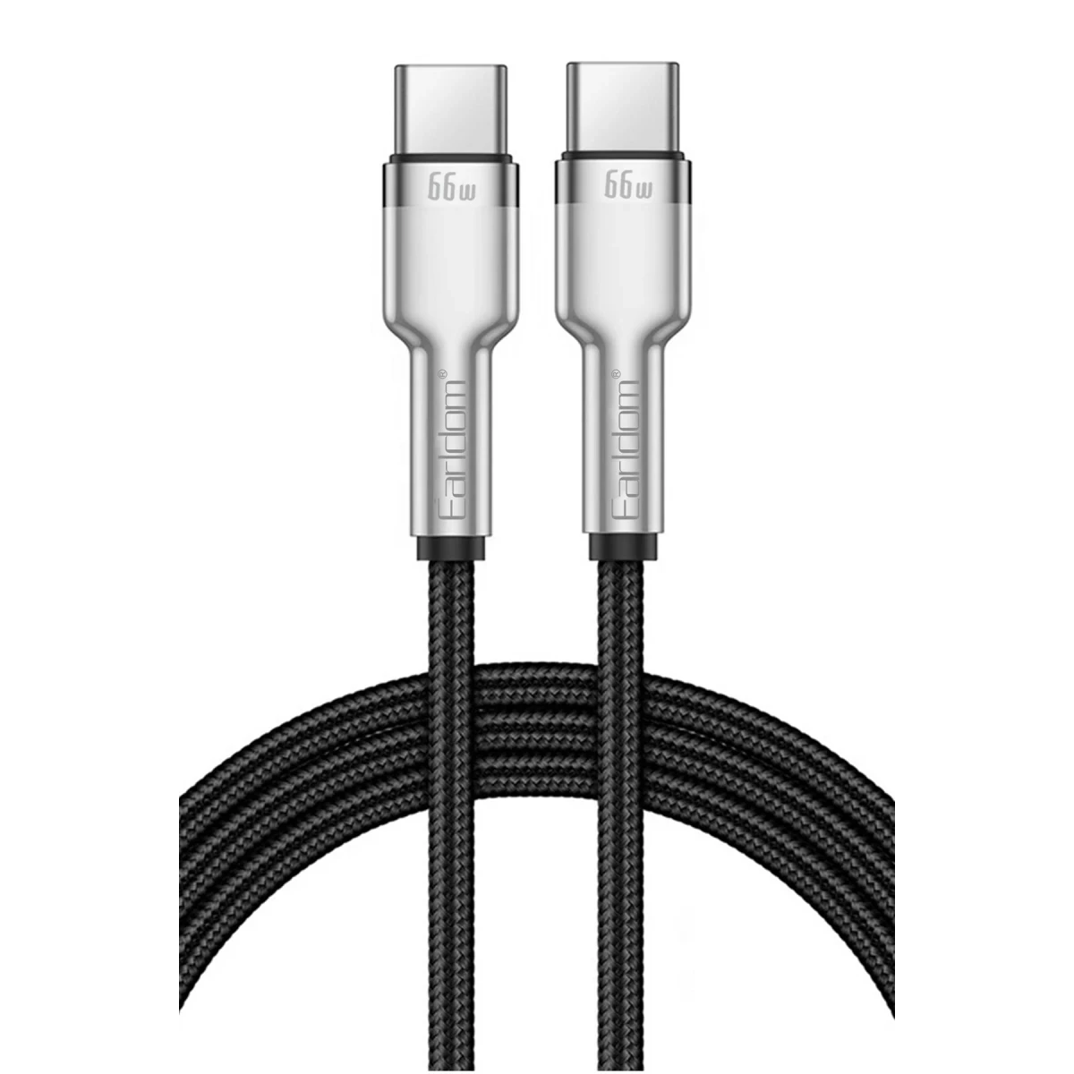 Earldom EC-PD01C 1M 66W Type-C to Type-C PD Hızlı Şarj Kablosu - Siyah