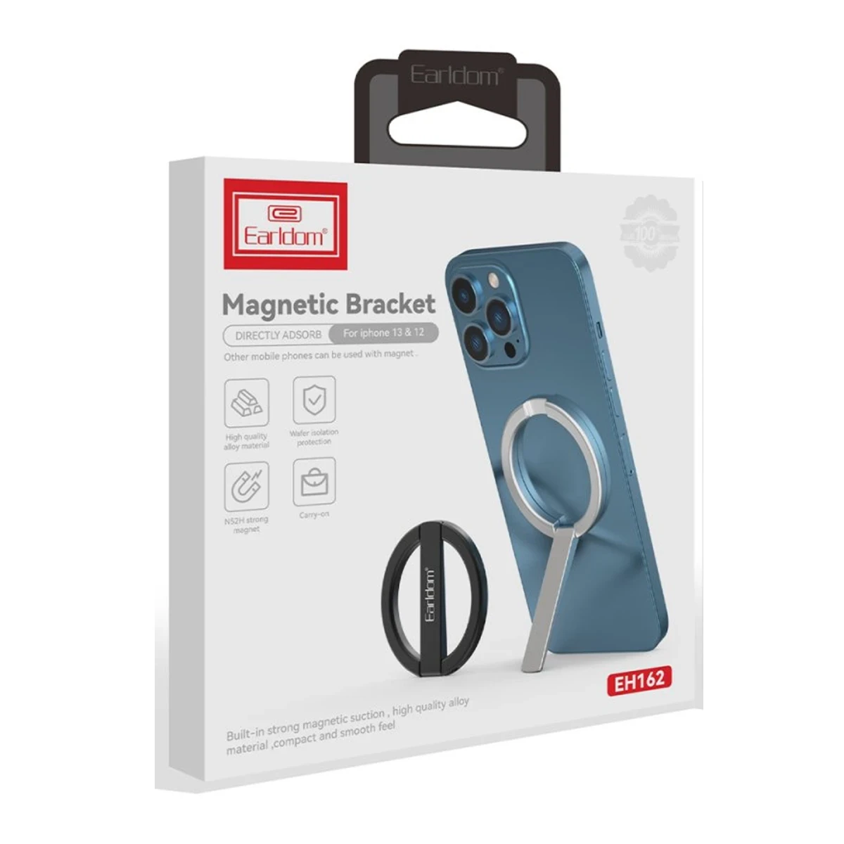 Earldom EH162 Magsafe Ring Holder - Siyah
