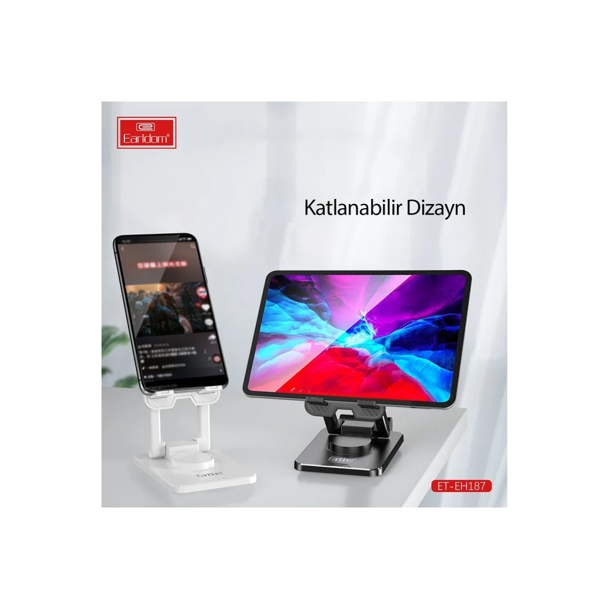 Earldom EH187 Ayarlanabilir Telefon Tutucu - Beyaz