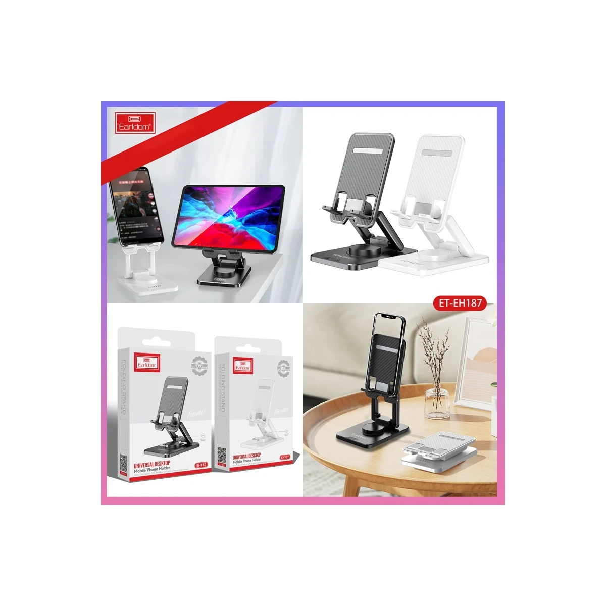Earldom EH187 Ayarlanabilir Telefon Tutucu - Beyaz