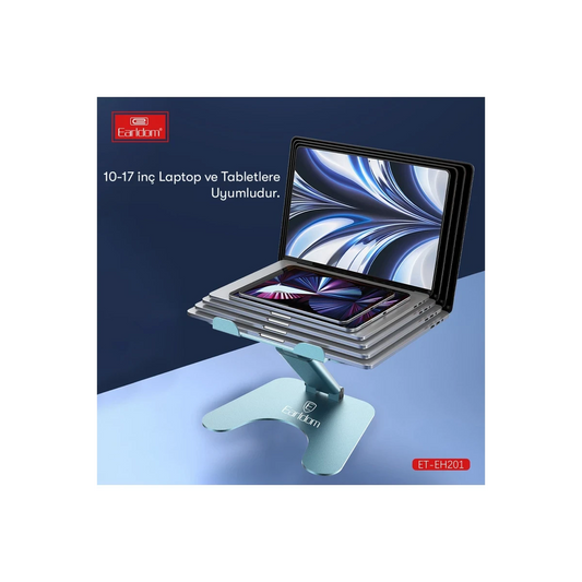 Earldom EH201 Ayarlanabilir Metal Laptop ve Tablet Standı - Gümüş