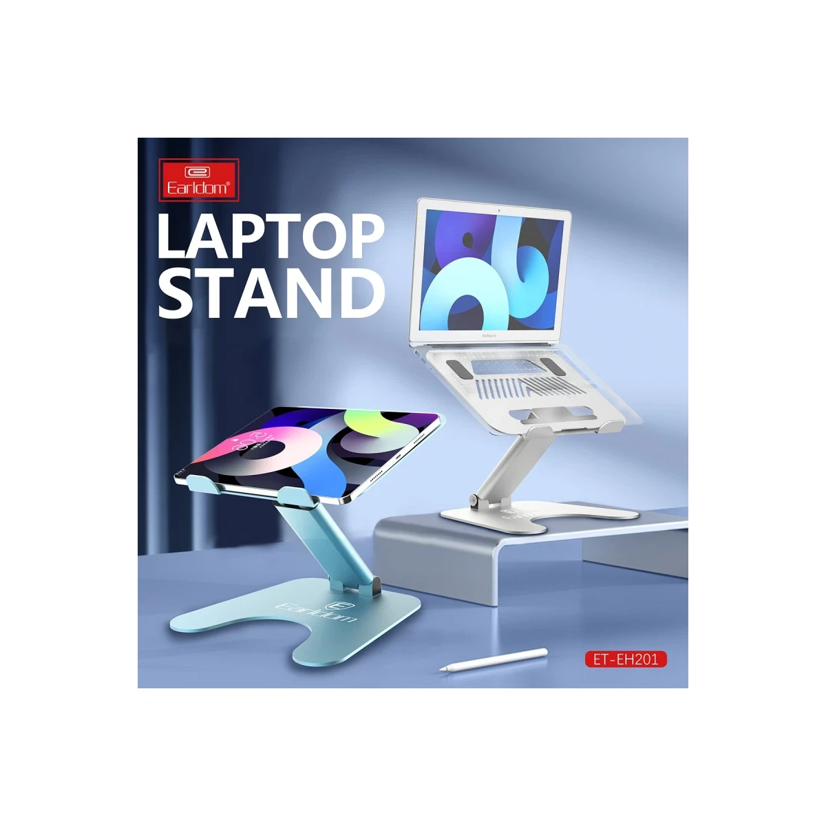 Earldom EH201 Ayarlanabilir Metal Laptop ve Tablet Standı - Gümüş