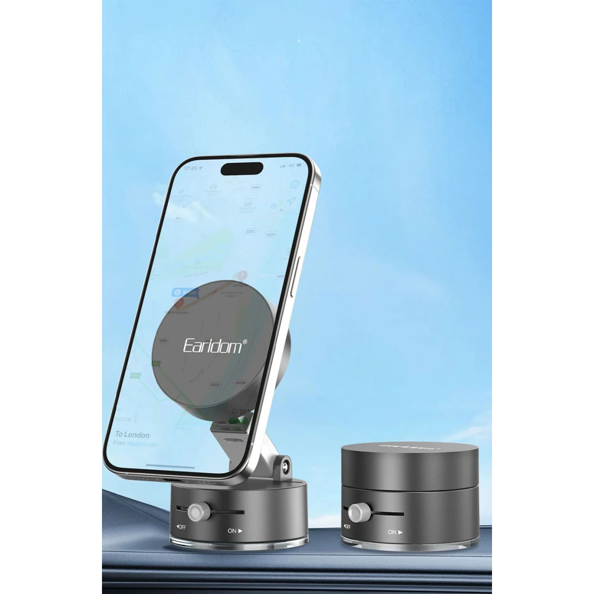 Earldom EH315 Ayarlanabilir Katlanabilir Manyetik Magsafe Telefon Tutucu - Siyah