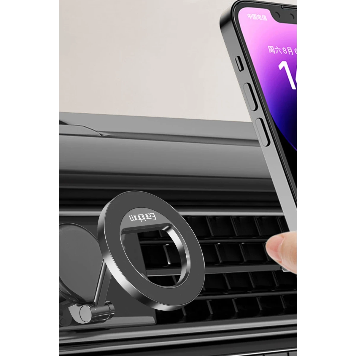 Earldom EH316 Ayarlanabilir Katlanabilir 360 Dönen Manyetik Metal Telefon Tutucu - Siyah