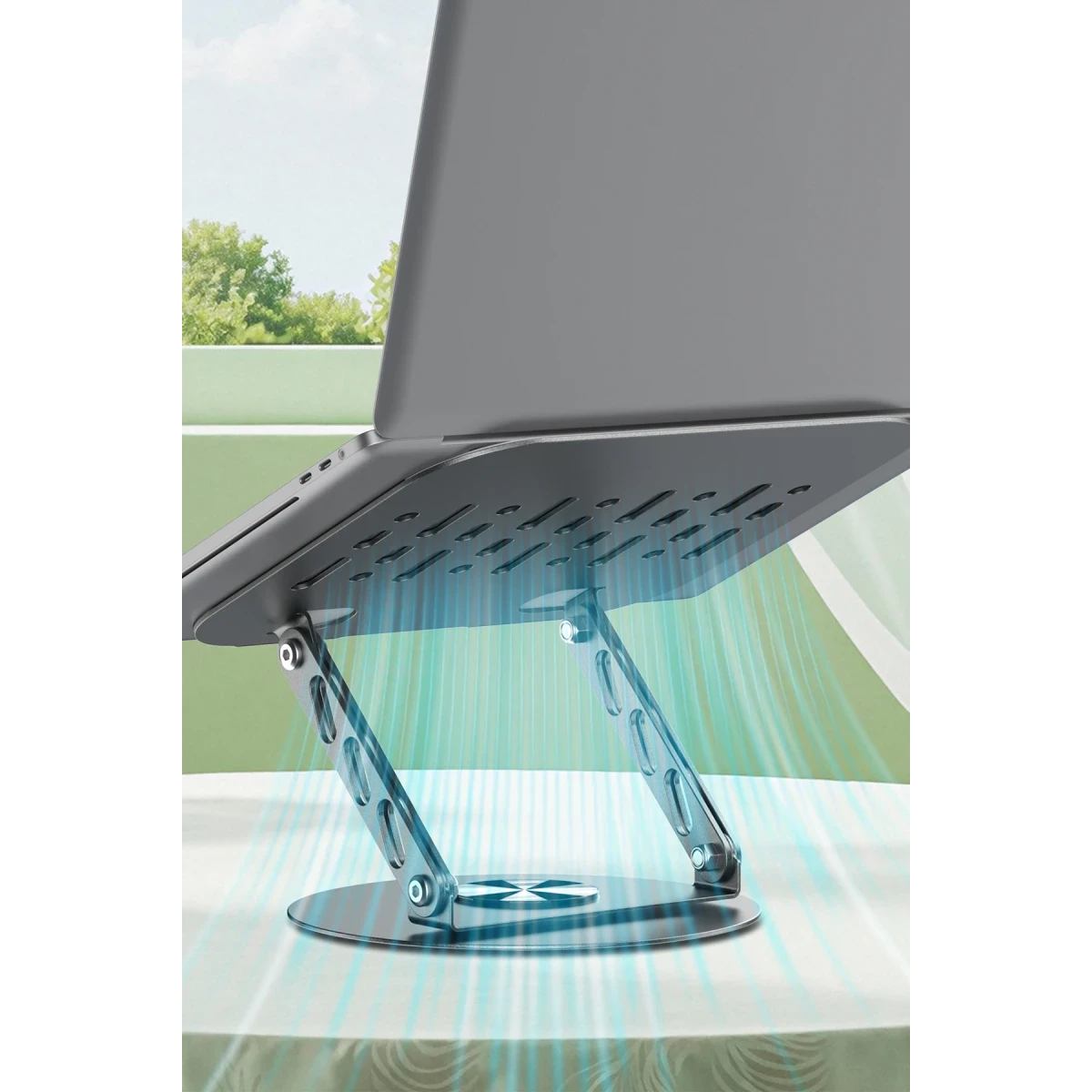 Earldom EH333 360 Derece Ayarlanabilir Metal Laptop Standı - Gri