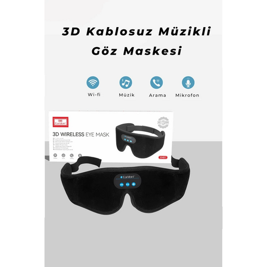 Earldom EM01 BT 3D Ses Özellikli Kablosuz Göz Maskesi - Siyah