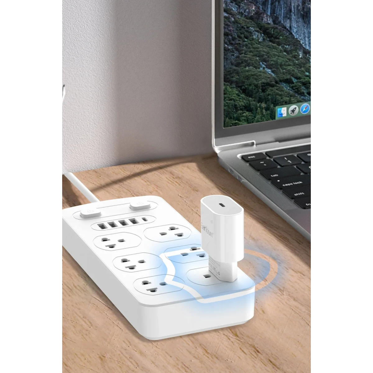 Earldom ES-EU42C 20W Type-C Çıkışlı Ekstra Type-C to Type-C Kablolu PD Hızlı Şarj Cihazı - Beyaz