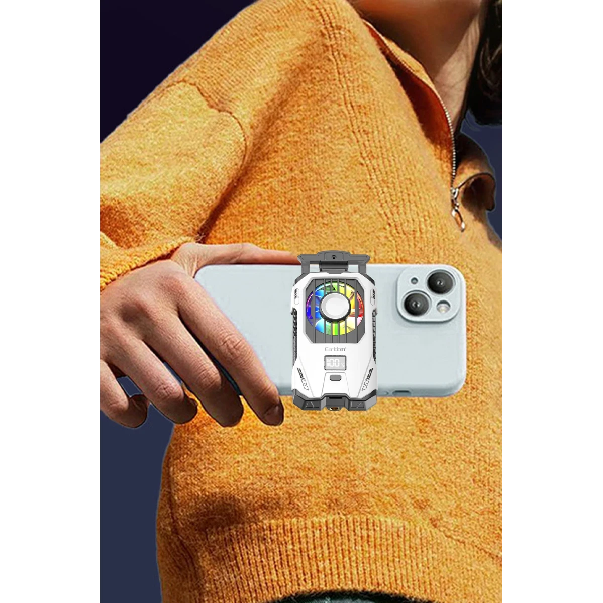 Earldom F15 RGB Radyatör Telefon Soğutucu Fan - Beyaz