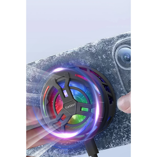 Earldom F20 Radyatör Telefon Soğutucu RGB Işıklı Manyetik Fan - Siyah