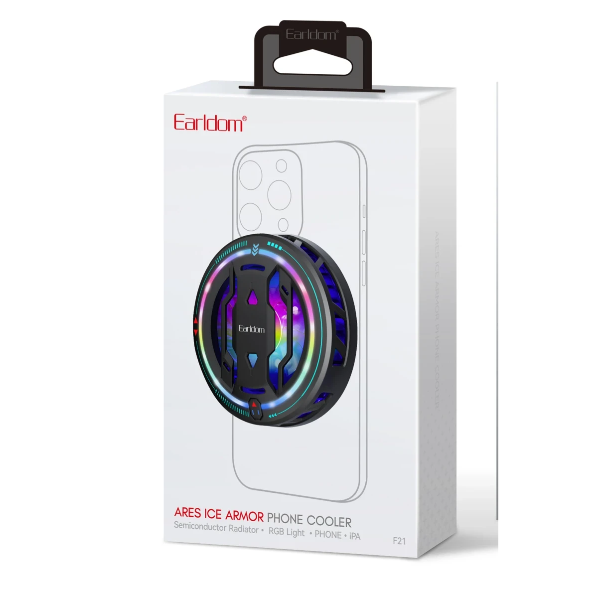 Earldom F21 RGB Radyatör Telefon Soğutucu Fan - Siyah