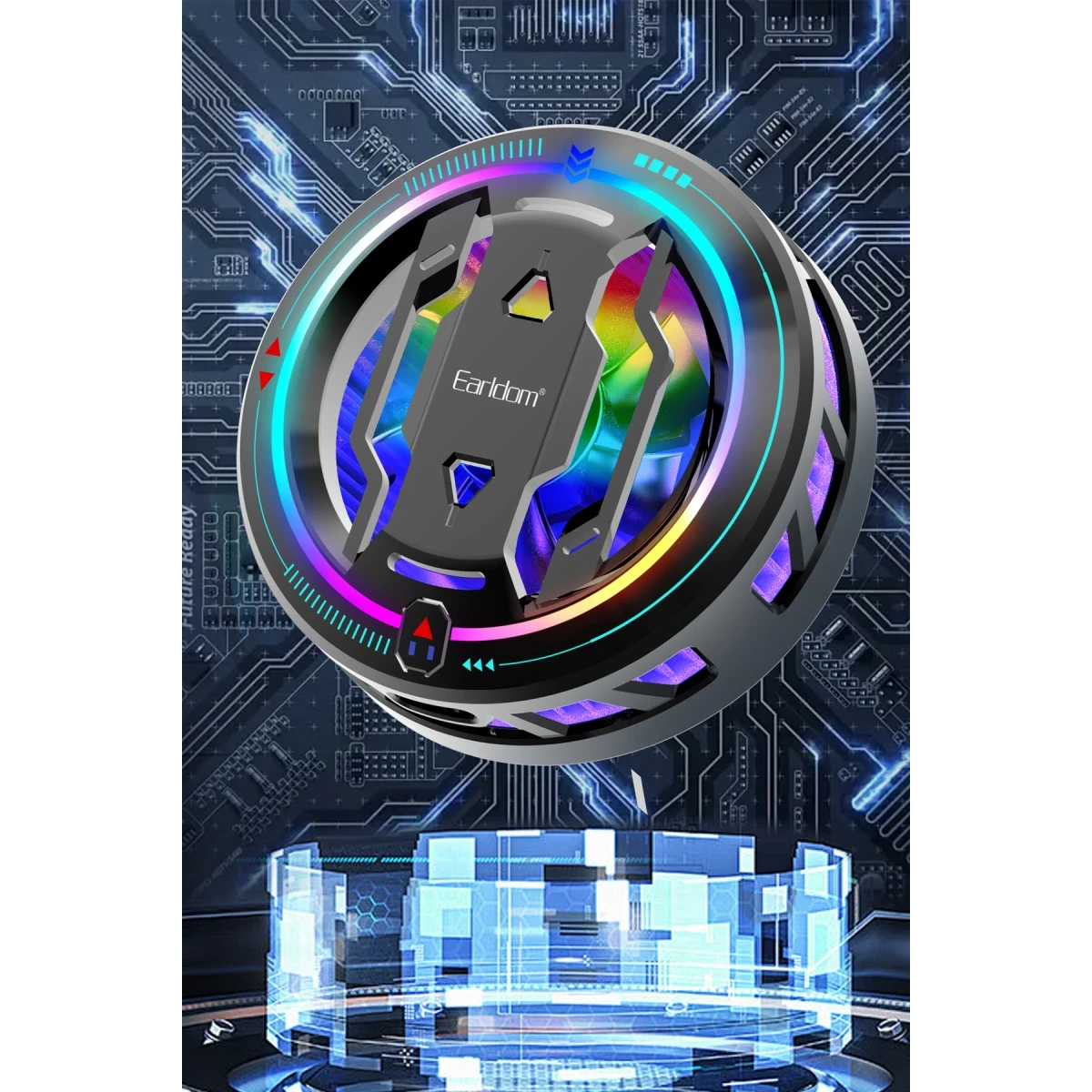 Earldom F21 RGB Radyatör Telefon Soğutucu Fan - Siyah