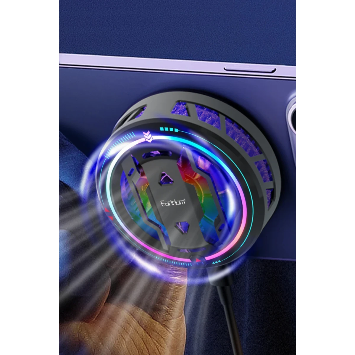Earldom F21 RGB Radyatör Telefon Soğutucu Fan - Siyah