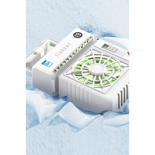 Earldom F23 Dijital Göstergeli RGB Radyatör Telefon Soğutucu Fan - Beyaz