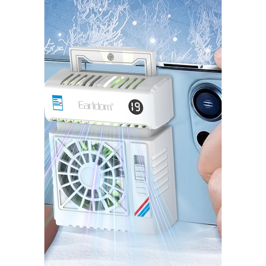 Earldom F23 Dijital Göstergeli RGB Radyatör Telefon Soğutucu Fan - Beyaz