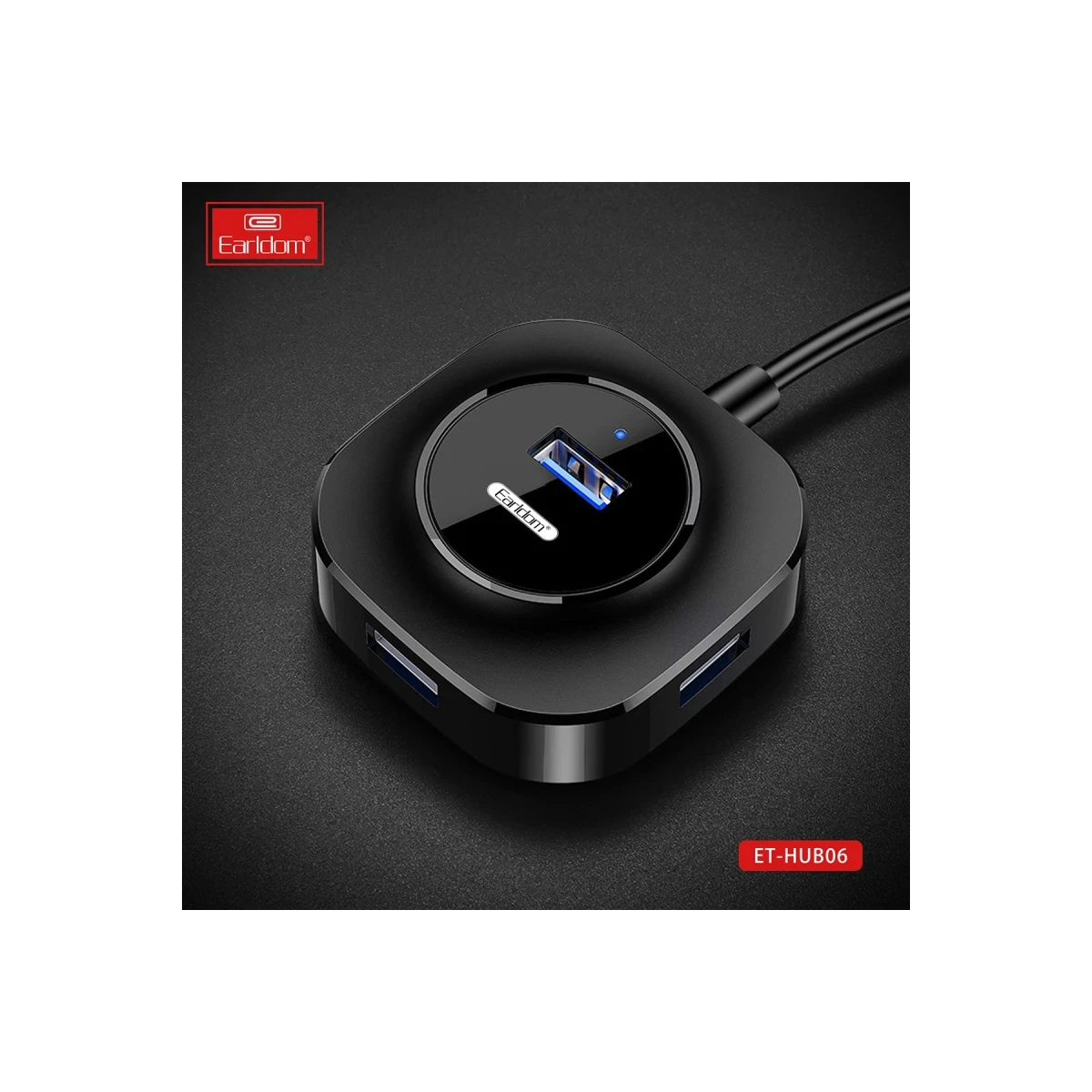 Earldom HUB06 Tak Çalıştır 4 Adet Usb 2.0 Çıkışlı Usb Çoklayıcı - Siyah