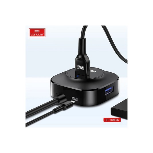 Earldom HUB06 Tak Çalıştır 4 Adet Usb 2.0 Çıkışlı Usb Çoklayıcı - Siyah