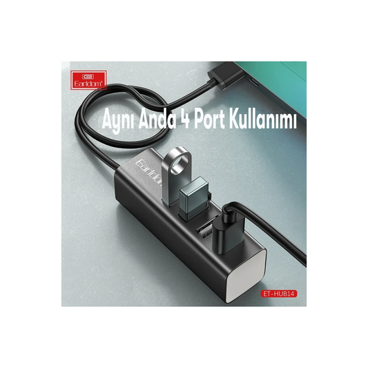 Earldom HUB14 Tak Çalıştır 4lü Usb Çoklayıcı - Siyah